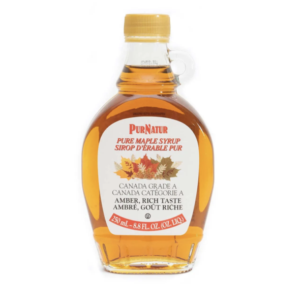 PurNatur Pure Maple Syrup – 250ml (8.8 fl oz) | Canada Grade A, Amber Rich Taste